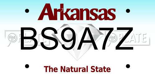 BS9A7Z Arkansas License Plate
