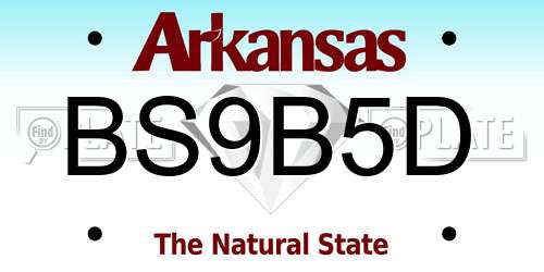 BS9B5D Arkansas License Plate