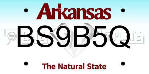 BS9B5Q Arkansas License Plate