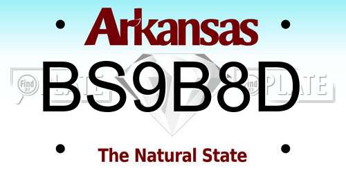 BS9B8D Arkansas License Plate