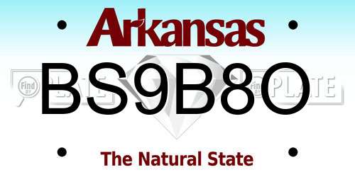 BS9B8O Arkansas License Plate