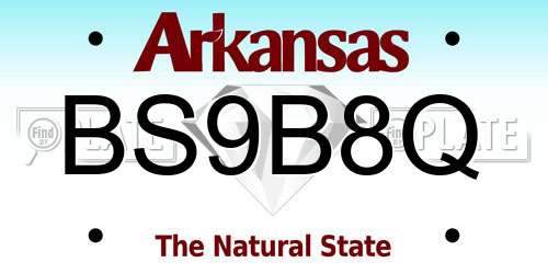 BS9B8Q Arkansas License Plate