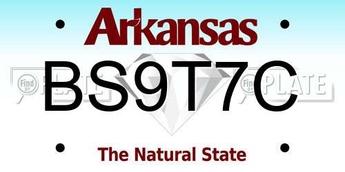BS9T7C Arkansas License Plate