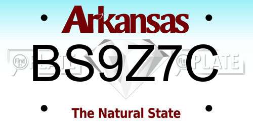 BS9Z7C Arkansas License Plate