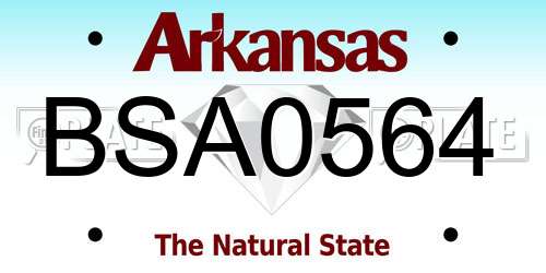 BSA0564 Arkansas License Plate
