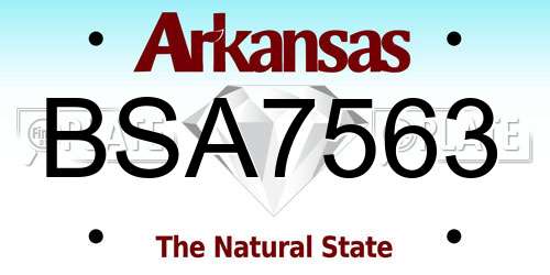 BSA7563 Arkansas License Plate
