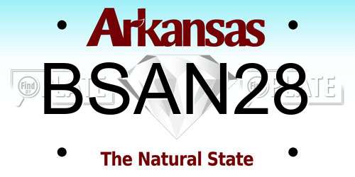 BSAN28 Arkansas License Plate