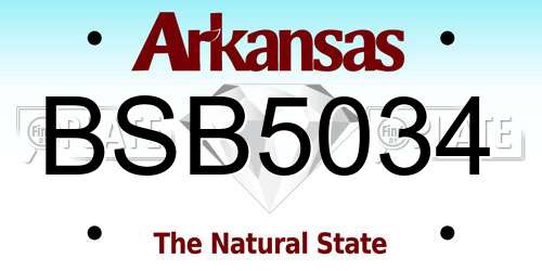BSB5034 Arkansas License Plate