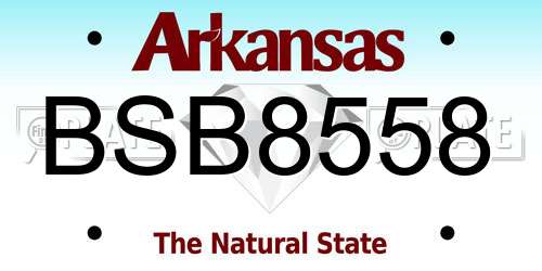 BSB8558 Arkansas License Plate
