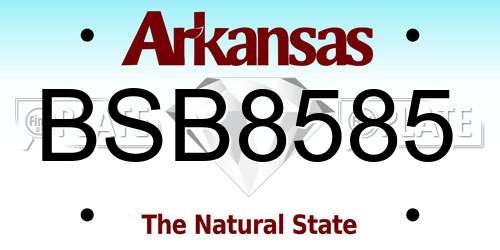 BSB8585 Arkansas License Plate