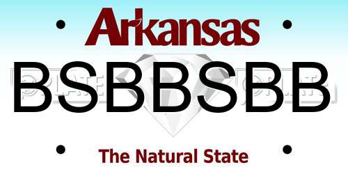 BSBBSBB Arkansas License Plate