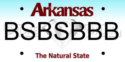 BSBSBBB Arkansas License Plate