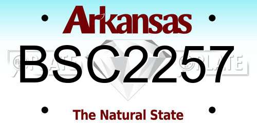 BSC2257 Arkansas License Plate
