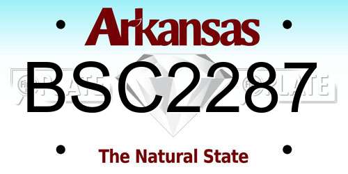 BSC2287 Arkansas License Plate