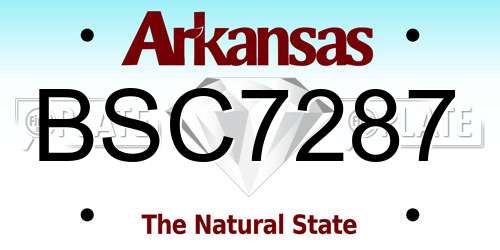 BSC7287 Arkansas License Plate