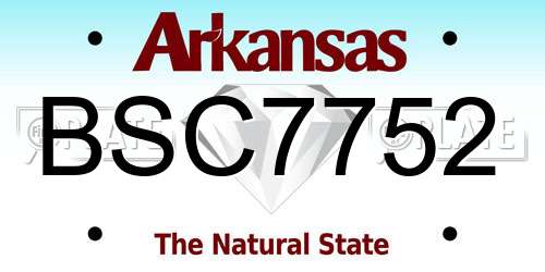 BSC7752 Arkansas License Plate