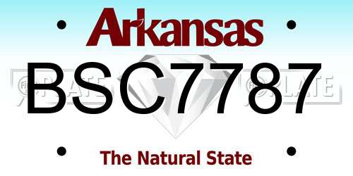 BSC7787 Arkansas License Plate