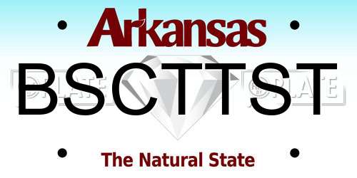 BSCTTST Arkansas License Plate
