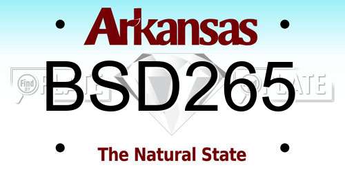 BSD265 Arkansas License Plate