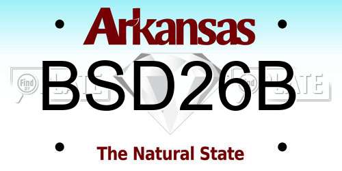 BSD26B Arkansas License Plate