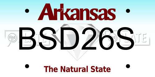 BSD26S Arkansas License Plate