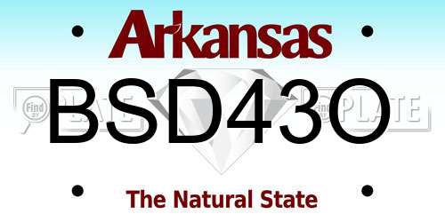 BSD43O Arkansas License Plate