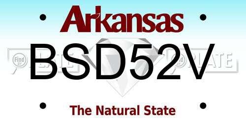 BSD52V Arkansas License Plate
