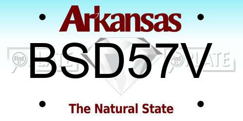 BSD57V Arkansas License Plate