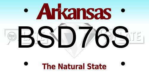 BSD76S Arkansas License Plate