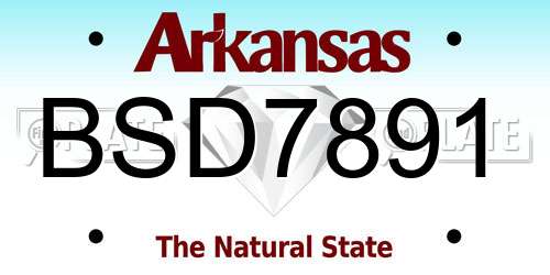 BSD7891 Arkansas License Plate