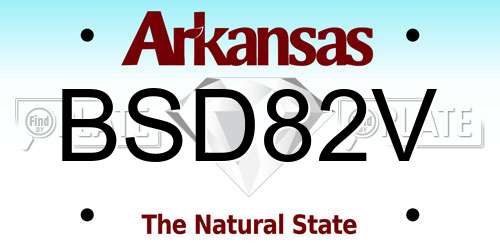 BSD82V Arkansas License Plate