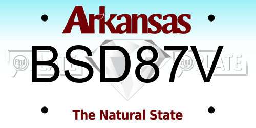 BSD87V Arkansas License Plate