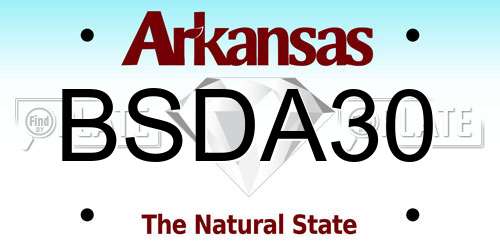BSDA30 Arkansas License Plate