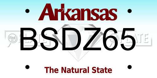 BSDZ65 Arkansas License Plate