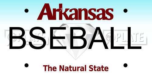 BSEBALL Arkansas License Plate
