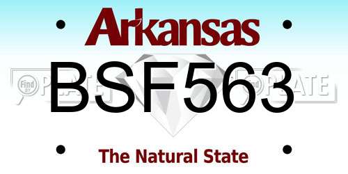 BSF563 Arkansas License Plate