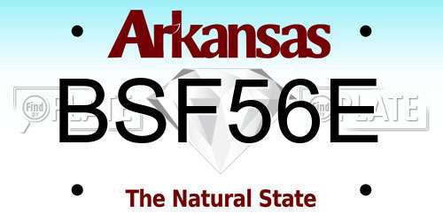 BSF56E Arkansas License Plate