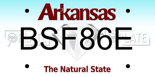 BSF86E Arkansas License Plate