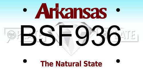 BSF936 Arkansas License Plate