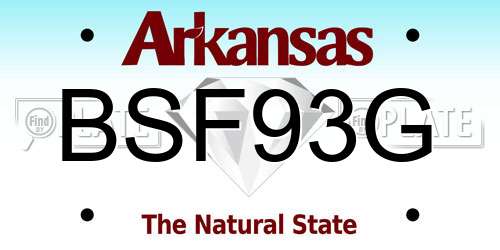 BSF93G Arkansas License Plate