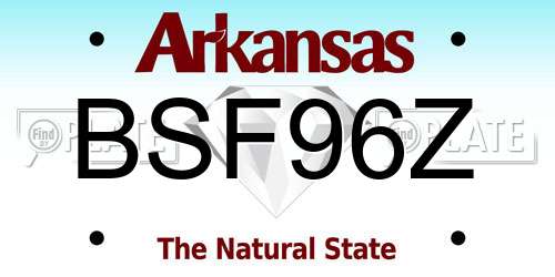 BSF96Z Arkansas License Plate