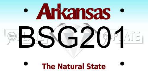 BSG201 Arkansas License Plate