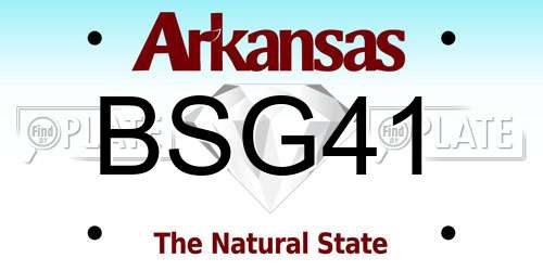 BSG41 Arkansas License Plate
