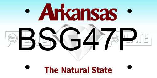 BSG47P Arkansas License Plate