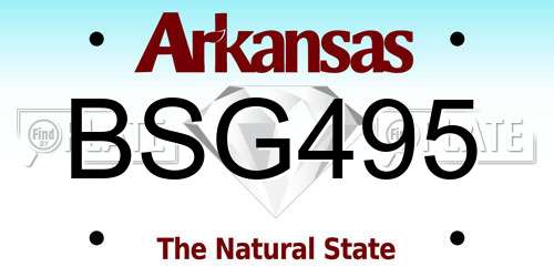 BSG495 Arkansas License Plate