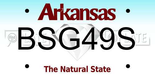 BSG49S Arkansas License Plate