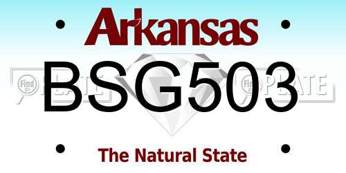 BSG503 Arkansas License Plate