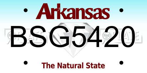 BSG5420 Arkansas License Plate