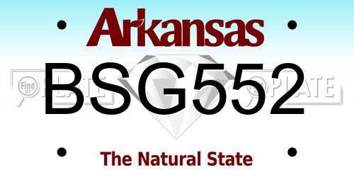 BSG552 Arkansas License Plate