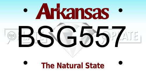 BSG557 Arkansas License Plate